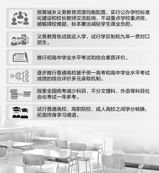 教育改革动真格:公办教师轮岗 统考科目减少